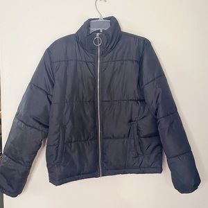 Arizona Jeans CO Black Puffer Jacket w/ Hood (Large)